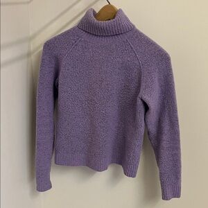 JEANNE PIERRE Lavender Bouclé Turtleneck Sweater